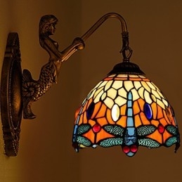 Europeisk Kontraktsfestet Landlig Kreativ Smijernsvegglampe Glasslamper