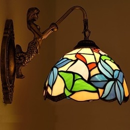 Europeisk Kontraktsfestet Landlig Kreativ Smijernsvegglampe Glasslamper