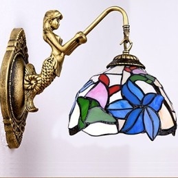Europeisk Kontraktsfestet Landlig Kreativ Smijernsvegglampe Glasslamper