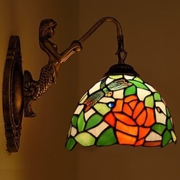 Europeisk Kontraktsfestet Landlig Kreativ Smijernsvegglampe Glasslamper