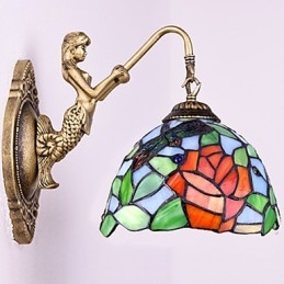Europeisk Kontraktsfestet Landlig Kreativ Smijernsvegglampe Glasslamper