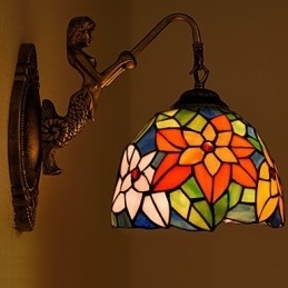 Europeisk Kontraktsfestet Landlig Kreativ Smijernsvegglampe Glasslamper