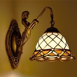 Europeisk Kontraktsfestet Landlig Kreativ Smijernsvegglampe Glasslamper