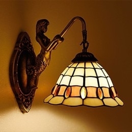 Europeisk Kontraktsfestet Landlig Kreativ Smijernsvegglampe Glasslamper