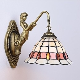 Europeisk Kontraktsfestet Landlig Kreativ Smijernsvegglampe Glasslamper