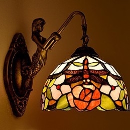 Europeisk Kontraktsfestet Landlig Kreativ Smijernsvegglampe Glasslamper