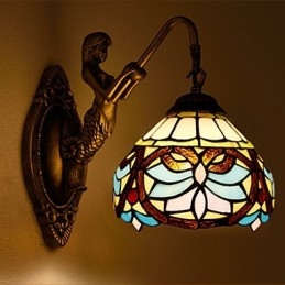 Europeisk Kontraktsfestet Landlig Kreativ Smijernsvegglampe Glasslamper