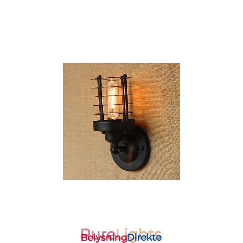 Retro Enkel Elegant Svart Nattbordstrapp Balkong Dekorativ Vegglampe