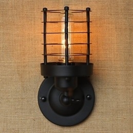Retro Enkel Elegant Svart Nattbordstrapp Balkong Dekorativ Vegglampe