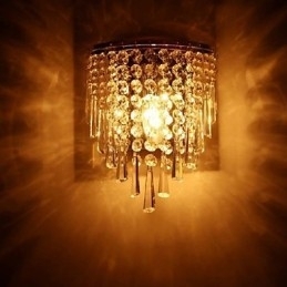 Moderne Mote Krystallvegglamper Sengbelysning Krystallvegglamper