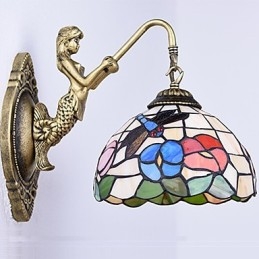 Europeisk Kontraktsfestet Landlig Kreativ Smijernsvegglampe Glasslamper