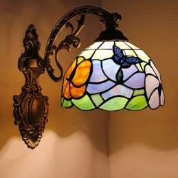 Europeisk Middelhavskontraktert Landlig Kreativ Smijernsvegglampe Glasslamper