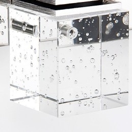 Moderne Vegglampe Med Glassboble, Kubisk Skjerm, Speilfrontstil