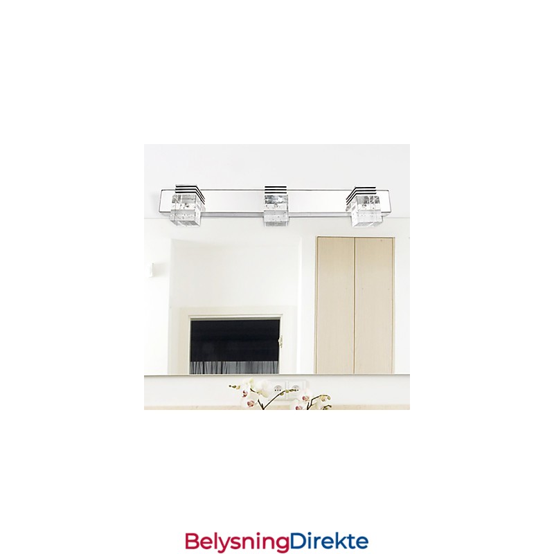 Moderne Vegglampe Med Glassboble, Kubisk Skjerm, Speilfrontstil