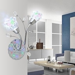 Kreative Blomster Moderne Og Kontraktsfestede Kreative Krystallvegglampelys