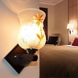 Kreativ Vegglampe I Massivt Tre Til Soverommet, Hodet På Sengen