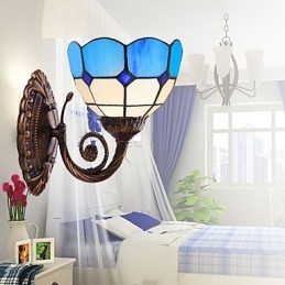 Europeisk Type Restaurerende Gamle Skikker Vegglampe Kreative Middelhavsglasslamper