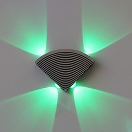 Viftevegglampe Med Fire Lys Grønn Aluminium Akryl
