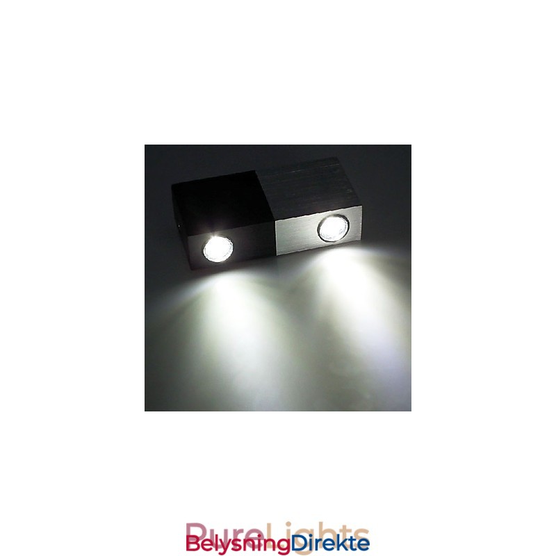 Moderne Vegglampe Med Halvt Sølvfarget Halvt Svart Elegant Design Kubisk Kropp 2 Stk