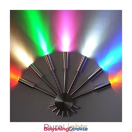 Moderne Vegglampe Med Spredende Lys, Vifteformet, 7 Metallstenger, Elegant Stil
