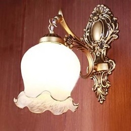 Baderomsvegglampe 1 Lys Klassisk Metallglassmaleri