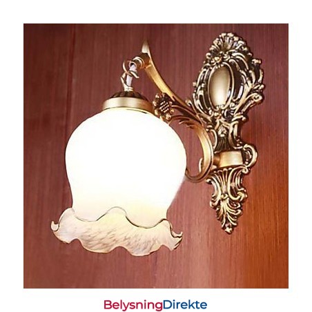 Baderomsvegglampe 1 Lys Klassisk Metallglassmaleri