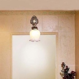 Baderomsvegglampe 1 Lys Klassisk Metallglassmaleri