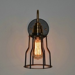 Minimalistisk Kunstnerisk Vegglampe Med Svart Metallskjelettskjerm