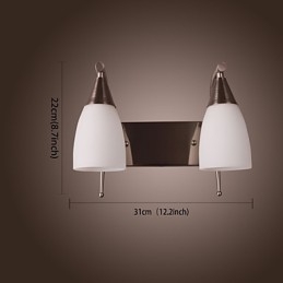 Vegglampe Med 2 Lys I Hvit Skjerm