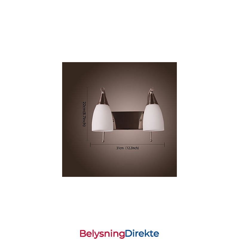 Vegglampe Med 2 Lys I Hvit Skjerm