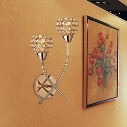 Krystallgyllen Vegglampe I 2 Lyskilder