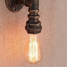 Nostalgi Enkel Vannrør Dekorativ Liten Vegglampe Vegglampe