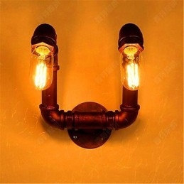 Amerikansk Bar Xiang Soveromsgang Vannrørsvegglampe Retro Industriell Jernvegglampe