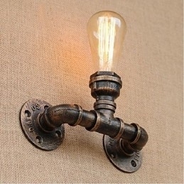 Nostalgi Enkel Vannrør Dekorativ Liten Vegglampe Vegglampe