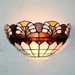 Retro Landlig Vegglampe Glassskjerm Stue Soverom Restaurant Kafé Bar Vegglampe