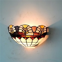Retro Landlig Vegglampe Glassskjerm Stue Soverom Restaurant Kafé Bar Vegglampe
