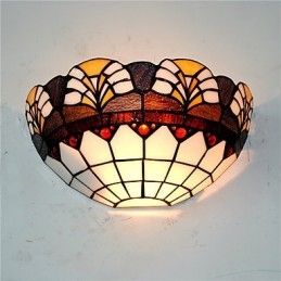 Retro Landlig Vegglampe Glassskjerm Stue Soverom Restaurant Kafé Bar Vegglampe