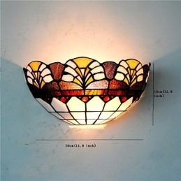 Retro Landlig Vegglampe Glassskjerm Stue Soverom Restaurant Kafé Bar Vegglampe