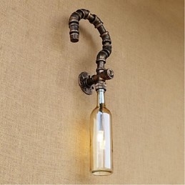 Retro Amerikansk Landsby Kreativ Industri Vind Designer Vannflaske Vegglampe Vegglampe Rav