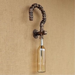Retro Amerikansk Landsby Kreativ Industri Vind Designer Vannflaske Vegglampe Vegglampe Rav
