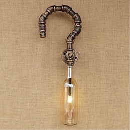 Retro Amerikansk Landsby Kreativ Industri Vind Designer Vannflaske Vegglampe Vegglampe Rav