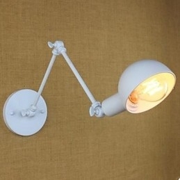 Hvit Dobbel Festivalvegglampe I Smijern Med Lang Arm