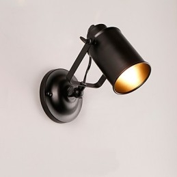 Vintage Vegglampe I Svart Metall I Loftstil, Stue, Spisestue, Gang, Kafé, Barer, Bar, Vegglampe