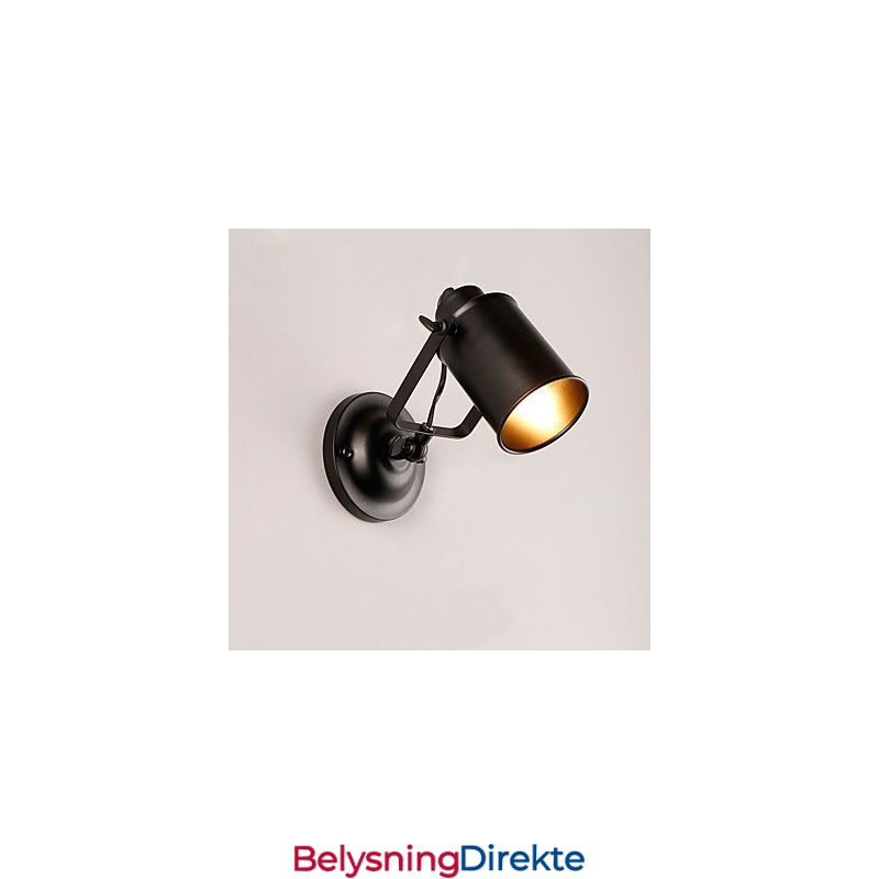 Vintage Vegglampe I Svart Metall I Loftstil, Stue, Spisestue, Gang, Kafé, Barer, Bar, Vegglampe