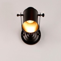 Vintage Vegglampe I Svart Metall I Loftstil, Stue, Spisestue, Gang, Kafé, Barer, Bar, Vegglampe