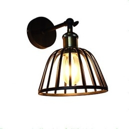 Lysmalt Stålvegglampe Dum Svart Amerikansk Kaffedekorasjon Retro Vegglampe Lyssabellampe På Vegg