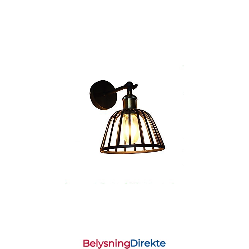 Lysmalt Stålvegglampe Dum Svart Amerikansk Kaffedekorasjon Retro Vegglampe Lyssabellampe På Vegg