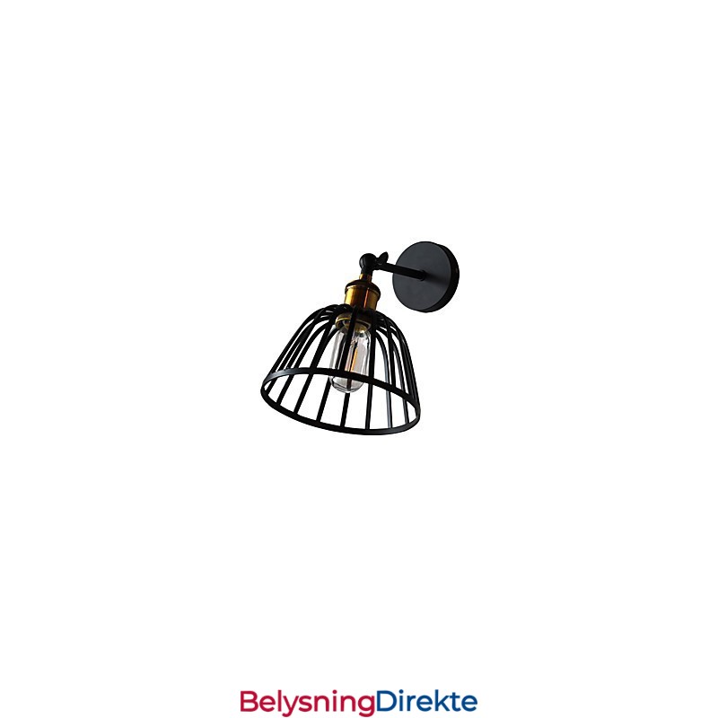 Lysmalt Stålvegglampe Dum Svart Amerikansk Kaffedekorasjon Retro Vegglampe Lyssabellampe På Vegg