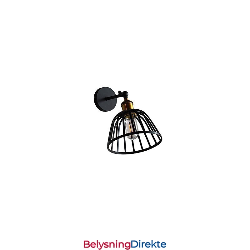 Lysmalt Stålvegglampe Dum Svart Amerikansk Kaffedekorasjon Retro Vegglampe Lyssabellampe På Vegg