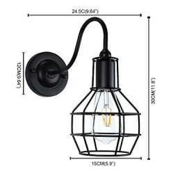 Vegglampe Vegglampe Veggjernsvegglampe Dum Black Lightsaber-Lampe På Veggen